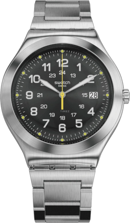 Swatch,IRONY 42.70mm,42.70mm,Stainless Steel,Black,YWS439G