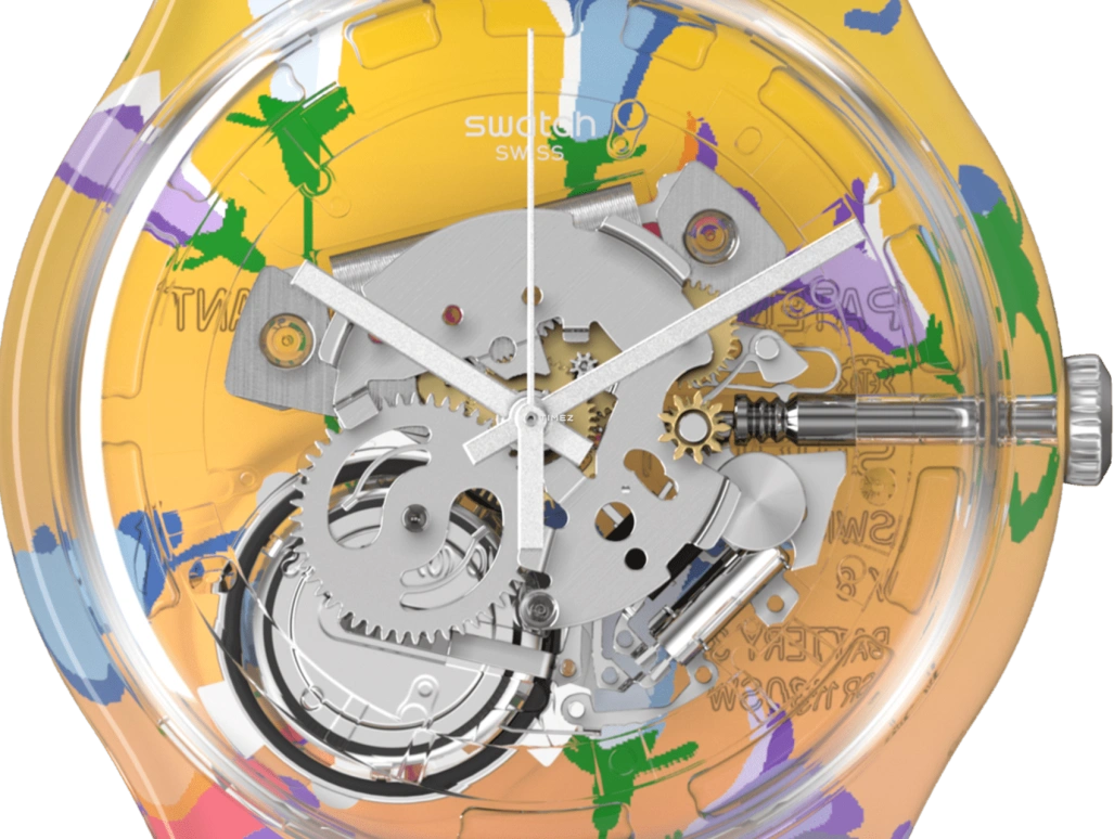 Swatch,Other 41mm,41mm,Plastic,Multi-Color,Quartz,Sapphire,Crystal Glass,Round,SUOK137,SUOK137-040