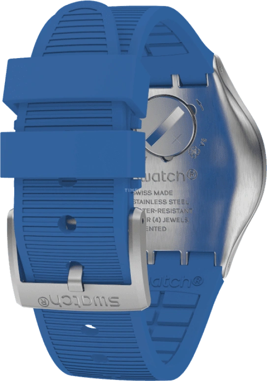 Swatch,IRONY 43mm,43mm,Stainless Steel,Black,Silver,Blue,Minutes,YVS485