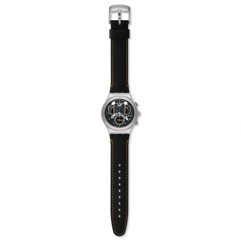 Swatch,Other 40mm,40mm,Stainless Steel,Black,Quartz,Chronograph,Day,YCS514