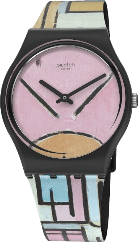 Swatch,Originals 34mm,34mm,Plastic,Pink,Closed,GZ350