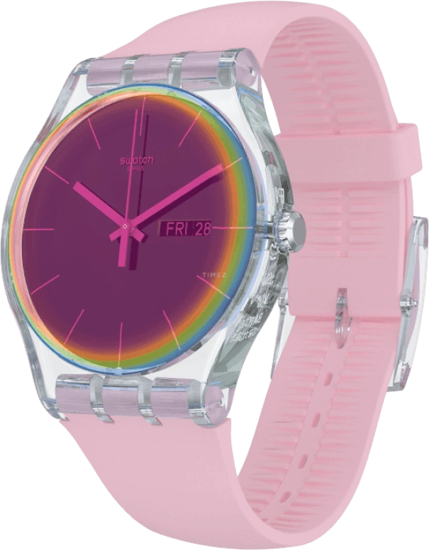 Swatch,Originals 41mm,41mm,Plastic,Pink Red,Red,SUOK710