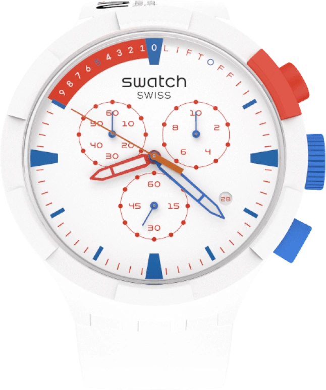 Swatch,THE BOLD 47mm,47mm,Bioceramic,Ceramic,White,Sapphire,Crystal Glass,SB04Z400