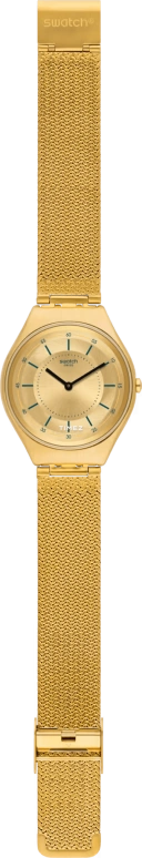 Swatch,SKIN 38mm,38mm,Stainless Steel,Gold,Quartz,Tonneau,SYXG102M
