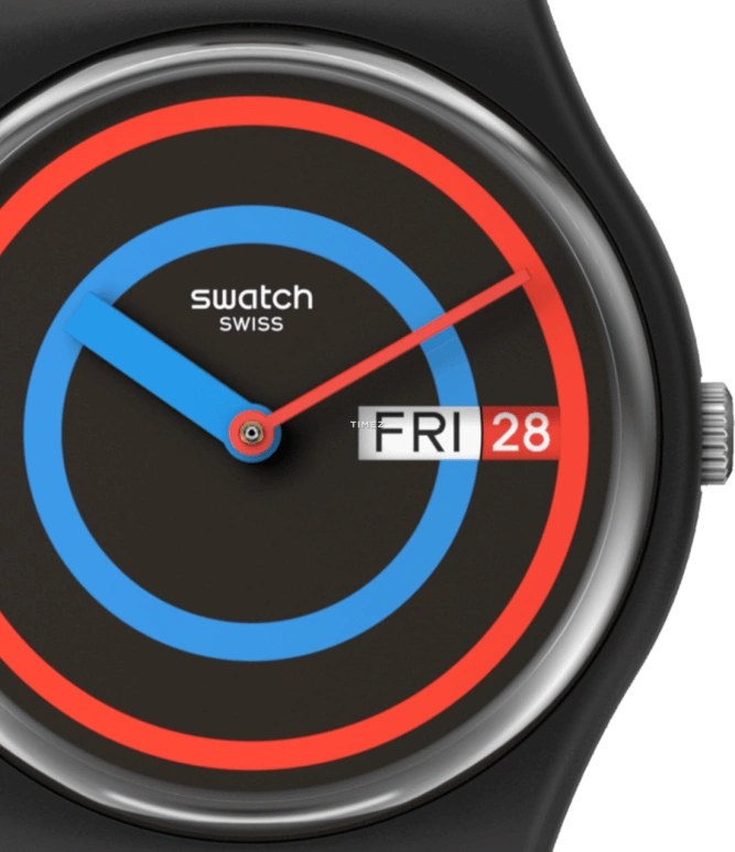 Swatch,Originals 34mm,34mm,Bio-sourced,Black,Quartz,Date,Day,SO28B706