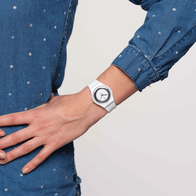 Swatch,Originals 34mm,34mm,White,SO28W104