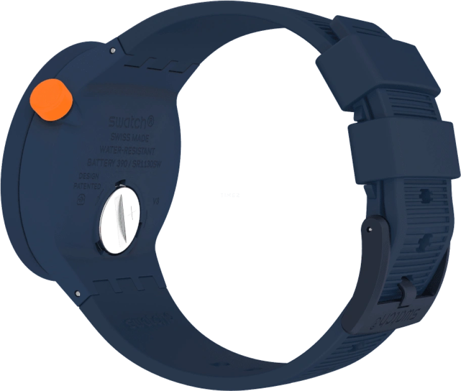 Swatch,THE BOLD 47mm,47mm,Plastic,Blue,Closed,SO27N110