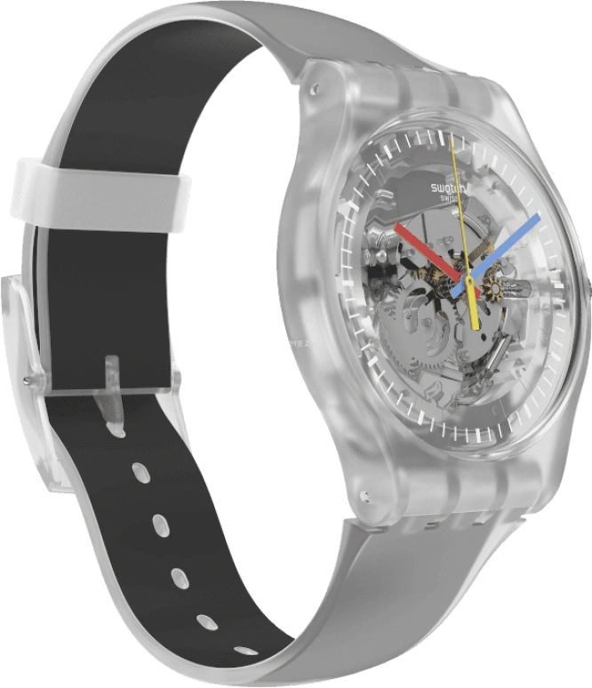 Swatch,Originals 41mm,41mm,Plastic,Skeleton,Quartz,Round,Transparent,SUOK157