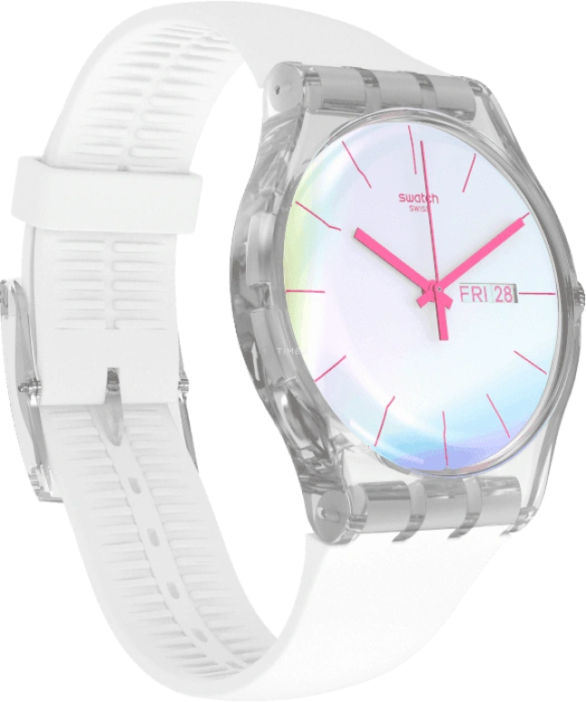 Swatch,Originals 41mm,41mm,Plastic,Blue,Pink,Sapphire,Crystal Glass,SUOK713