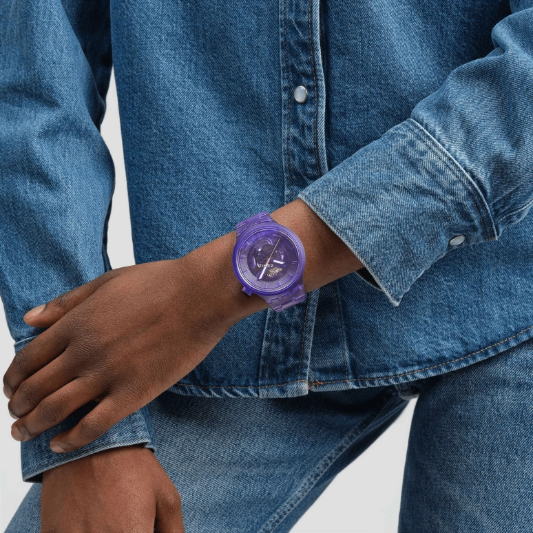 Swatch,THE BOLD 47mm,47mm,Bio-sourced,Purple,Quartz,Sapphire,Crystal Glass,Round,SB05V103