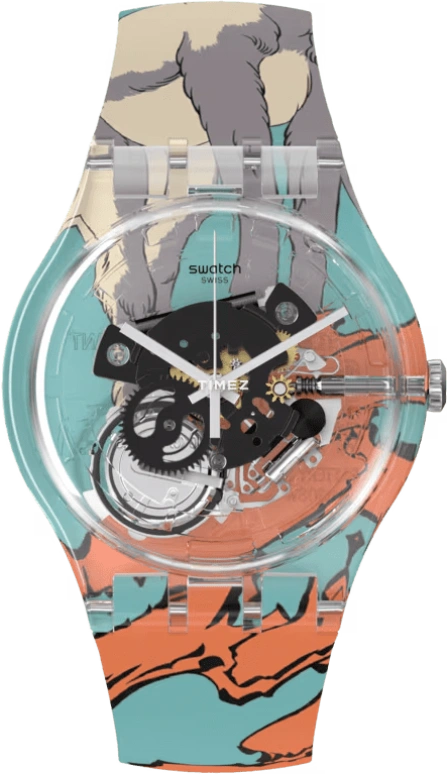 Swatch,Originals 41mm,41mm,Plastic,Transparent,Quartz,Round,SUOK136,SUOK136-053