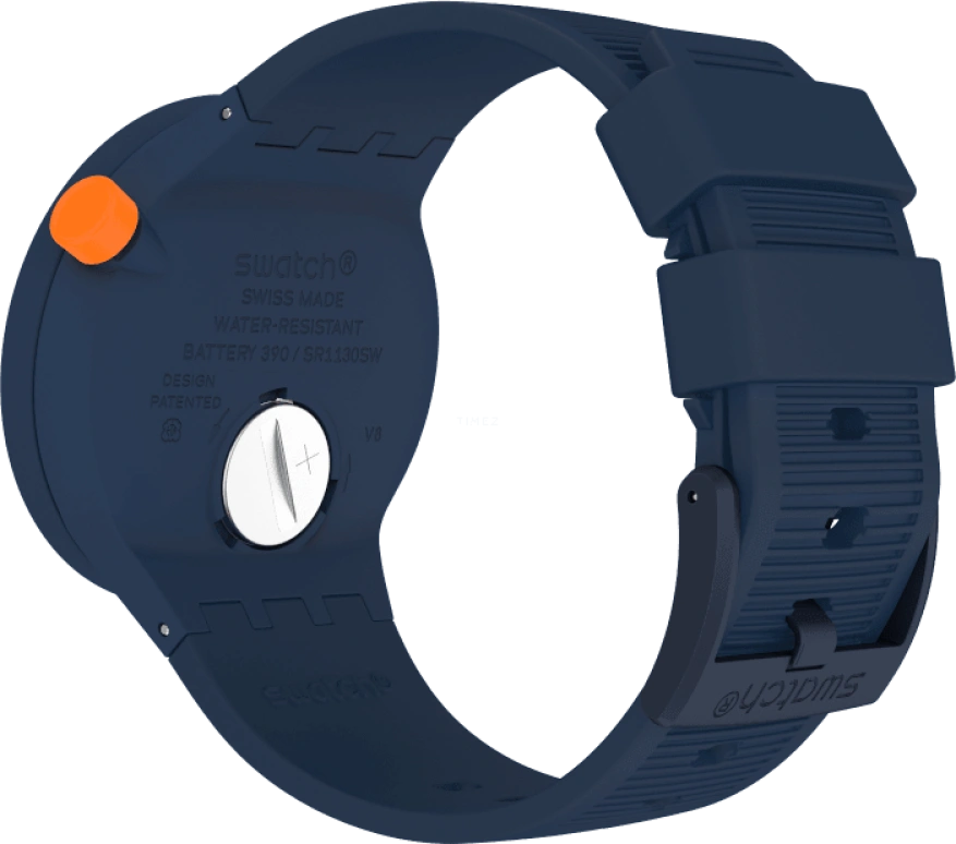 Swatch,THE BOLD 47mm,47mm,Plastic,Blue,Closed,SO27N110