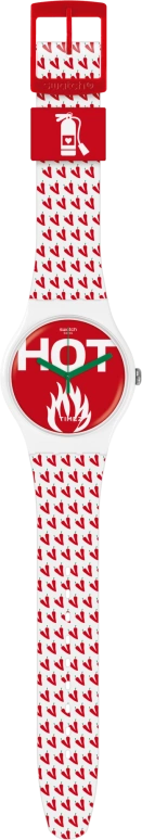 Swatch,Originals 41mm,41mm,Plastic,Red,White,Quartz,Round,White,SUOW146