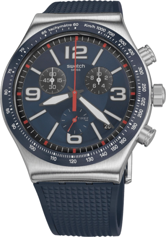 Swatch,IRONY 43mm,43mm,Stainless Steel,Blue,YVS454