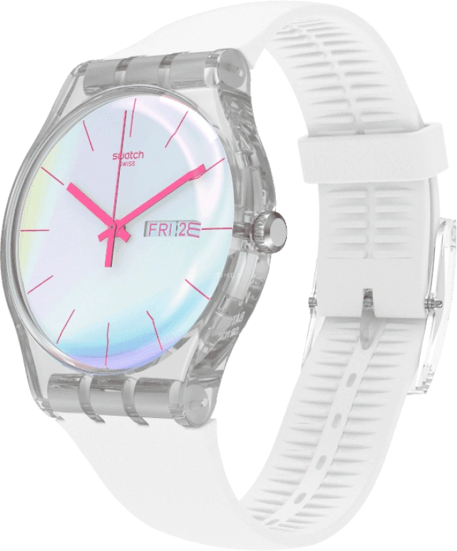 Swatch,Originals 41mm,41mm,Plastic,Blue,Pink,Sapphire,Crystal Glass,SUOK713