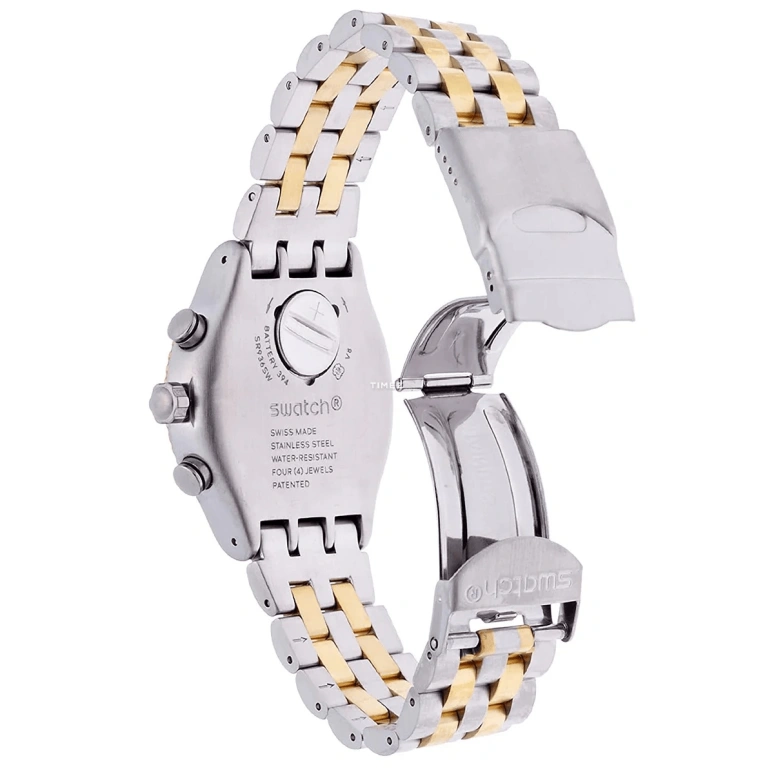 Swatch,Other 43mm,43mm,Stainless Steel,Black,Quartz,Chronograph,Day,YVS403G
