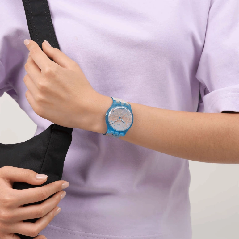 Swatch,Originals 41mm,41mm,Bio-sourced,Multi-Color,Quartz,Bio-sourced,Glass,Round,SO29Z150