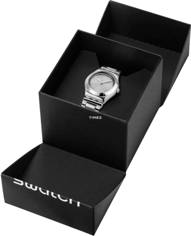 Swatch,IRONY 33mm,33mm,Stainless Steel,Grey,Quartz,Sapphire,Crystal Glass,Round,YLS237G