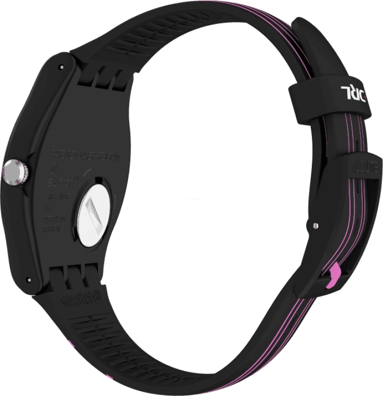 Swatch,Originals 41mm,41mm,Plastic,Black,Pink,Sapphire,Crystal Glass,SUOB146C