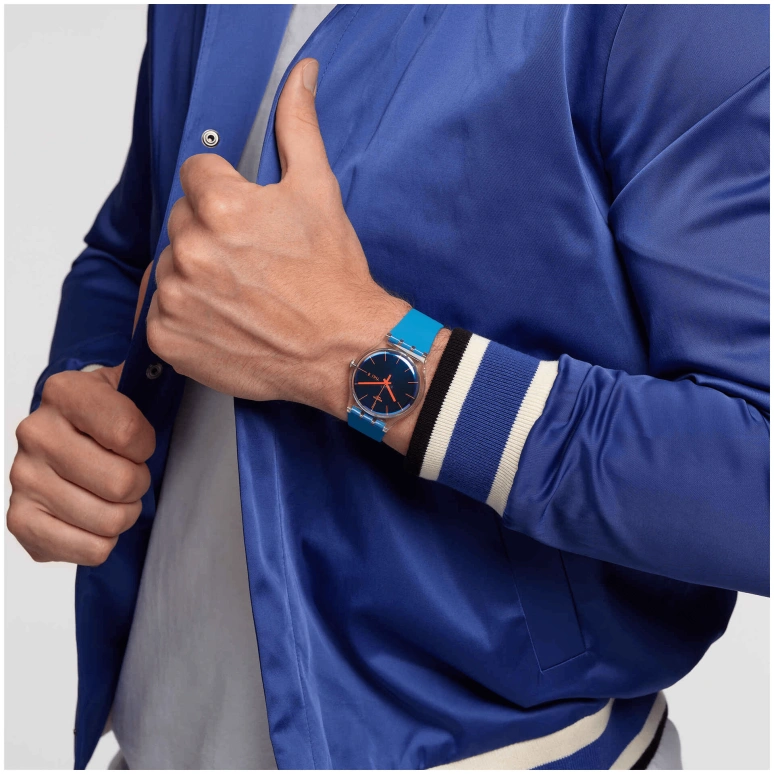 Swatch,Originals 41mm,41mm,Plastic,Blue,SUOK711