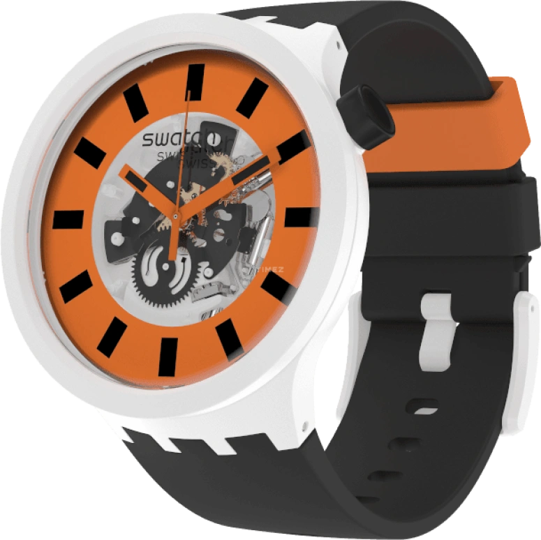 Swatch,THE BOLD 47mm,47mm,Bioceramic,Ceramic,Orange,SB03M104
