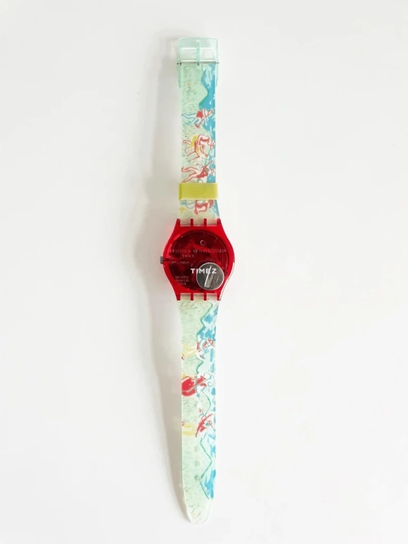 Swatch,Other 34mm,34mm,Plastic,Multi-Color,Quartz,Sapphire,Crystal Glass,Tonneau,GR120