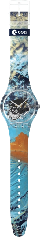 Swatch,Originals 41mm,41mm,Plastic,Blue,Multi-Color,Transparent,Quartz,Round,Transparent,SUOK144,SUOK144-068