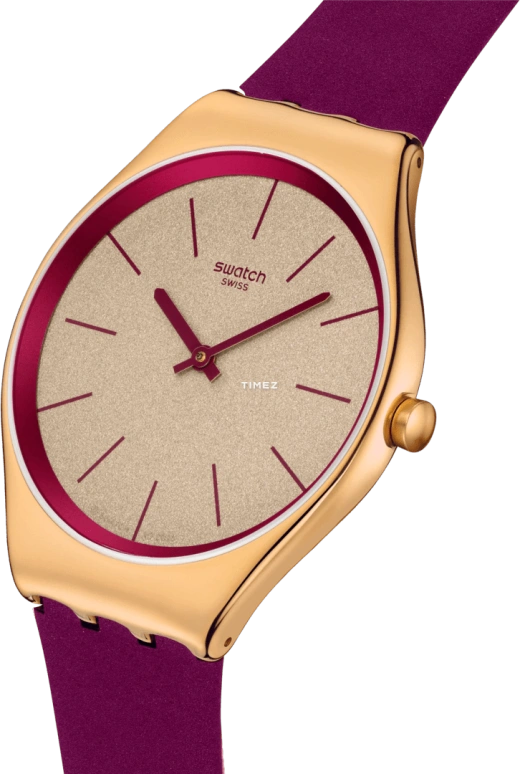 Swatch,SKIN 38mm,38mm,Stainless Steel,Pink Gold,Quartz,Round,Rose Gold,SYXG131