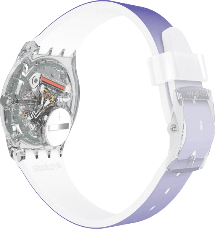 Swatch,Originals 34mm,34mm,Plastic,Purple,Green,Sapphire,Crystal Glass,GE718