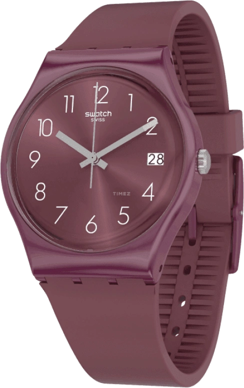 Swatch,Originals 34mm,34mm,Plastic,Purple Red,Closed,GR405