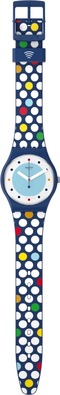 Swatch,Other 34mm,34mm,Bio-sourced,White,Blue,Quartz,Sapphire,Crystal Glass,Round,SO28N116,SO28N116-5300