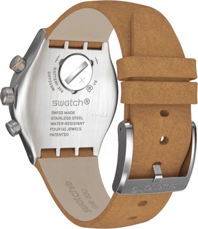 Swatch,IRONY 43mm,43mm,Stainless Steel,Blue,Quartz,Chronograph,Day,YVS470