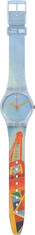 Swatch,Originals 34mm,34mm,Plastic,Blue,Quartz,Sapphire,Crystal Glass,Round,GZ357