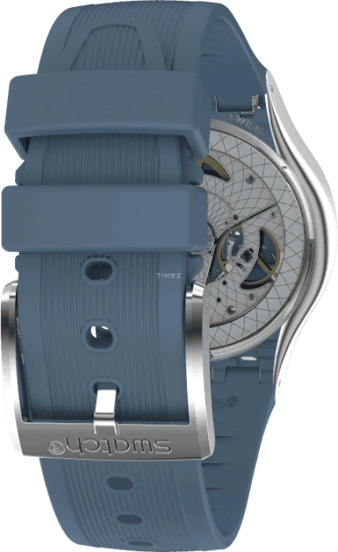 Swatch,IRONY 42mm,42mm,Stainless Steel,Blue,Open,YIS430
