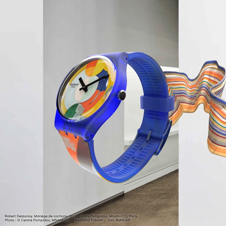 Swatch,Originals 34mm,34mm,Plastic,Multi-Color,Quartz,Sapphire,Crystal Glass,Round,GZ712