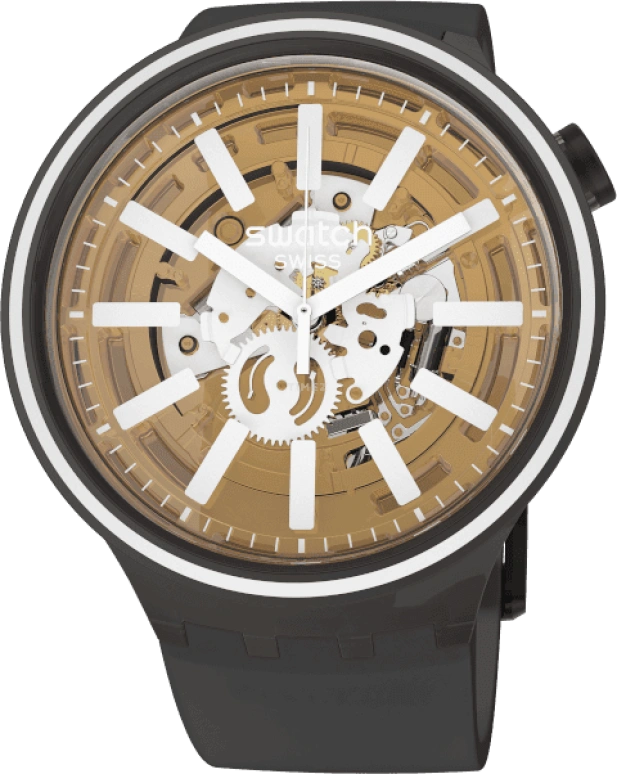 Swatch,THE BOLD 47mm,47mm,Plastic,Yellow,SO27B114
