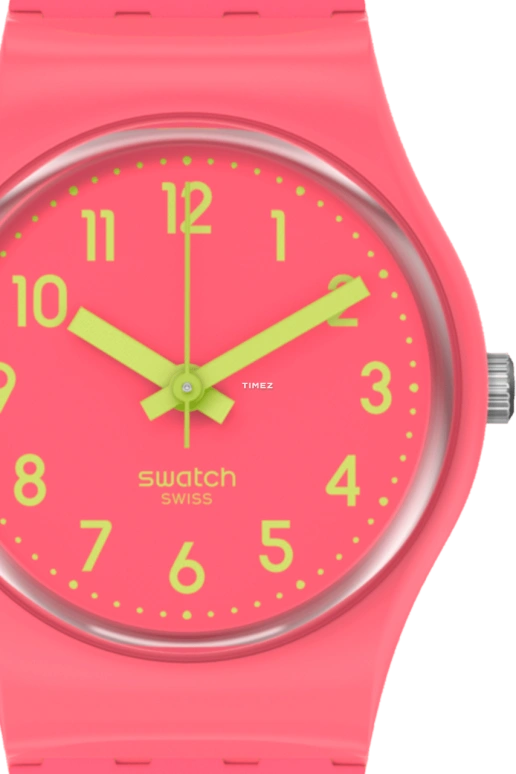 Swatch,Other 25mm,25mm,Plastic,Pink,Quartz,Tonneau,LP131C