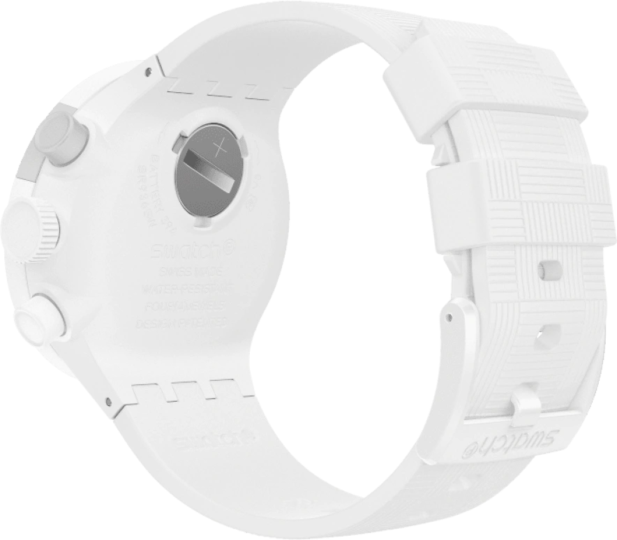 Swatch,THE BOLD 47mm,47mm,Plastic,White,Sapphire,Crystal Glass,SB02W400