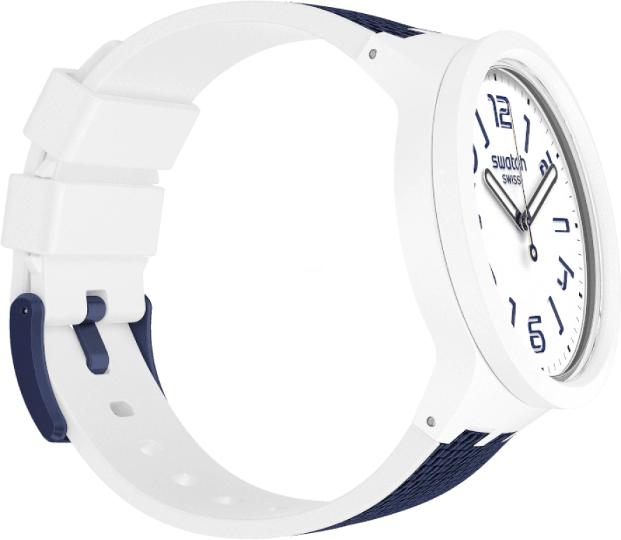 Swatch,THE BOLD 47mm,47mm,Plastic,White,Sapphire,Crystal Glass,Closed,SO27W102