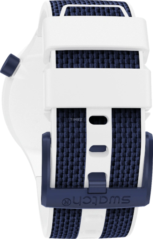 Swatch,THE BOLD 47mm,47mm,Plastic,White,Sapphire,Crystal Glass,Closed,SO27W102
