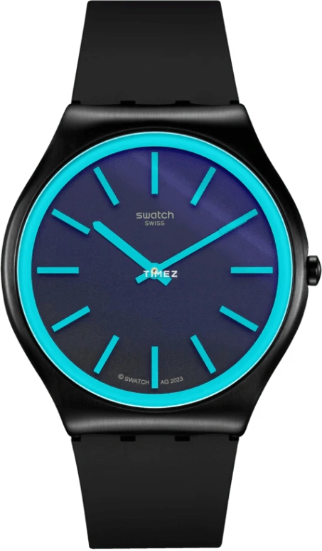 Swatch,Swatch Essentials 42mm,42mm,Stainless Steel,Black,Quartz,Sapphire,Crystal Glass,Round,SS07B111