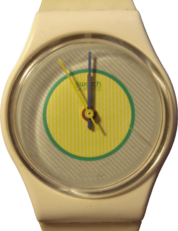 Swatch,Other 25mm,25mm,Plastic,Grey,Yellow,Quartz,Sapphire,Crystal Glass,Round,LW109