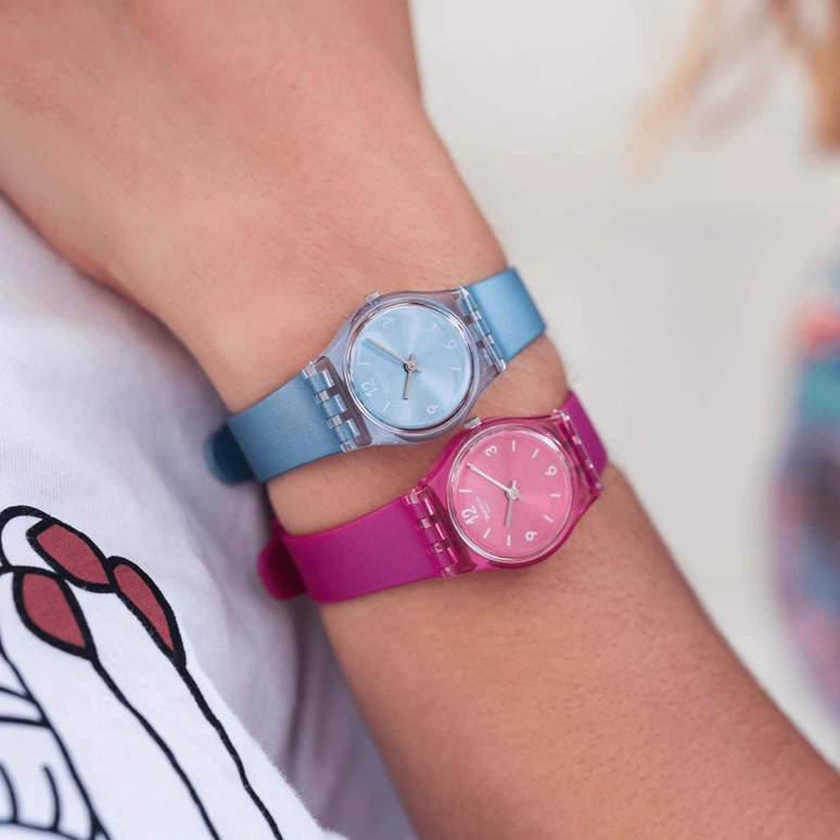 Swatch,IRONY 25mm,25mm,Plastic,Blue,Open,LL123