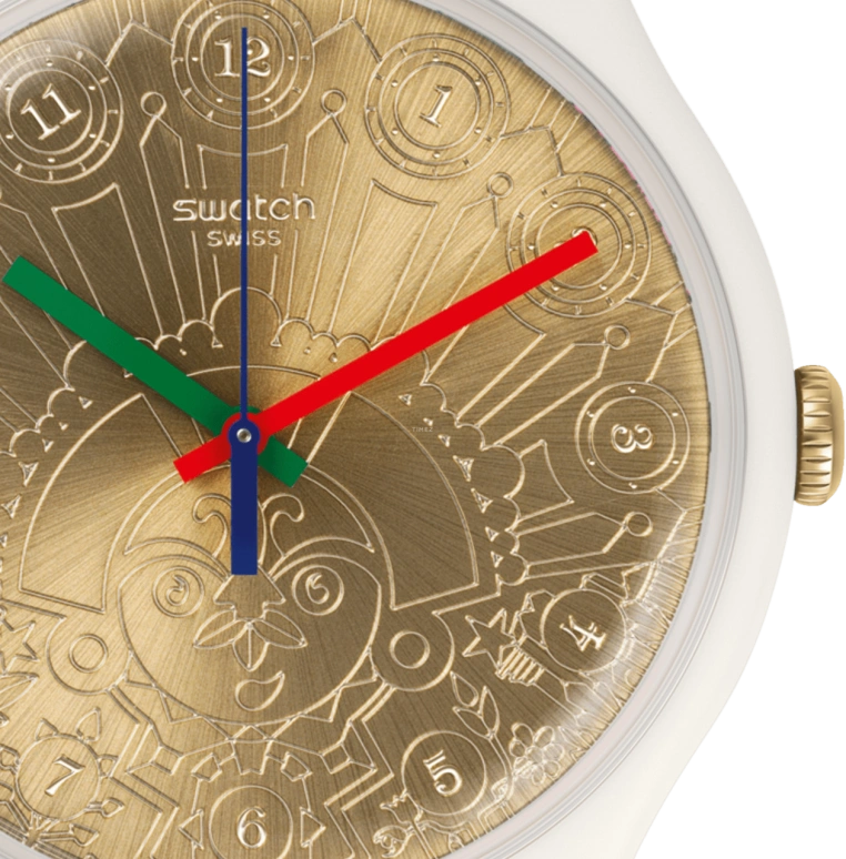 Swatch,Originals 41mm,41mm,Plastic,Gold,Round,SUOZ210