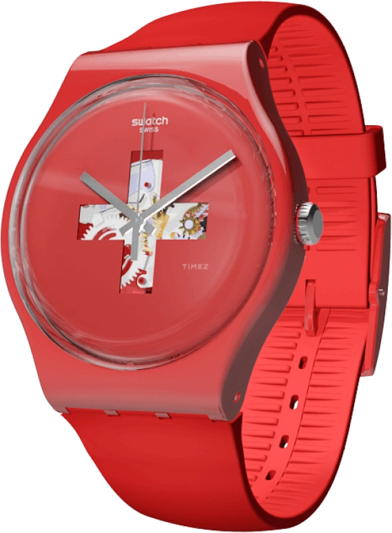 Swatch,Originals 41mm,41mm,Plastic,Red,SUOR106