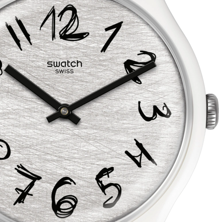 Swatch,Originals 41mm,41mm,Plastic,Grey,Quartz,Round,White,SUOW153