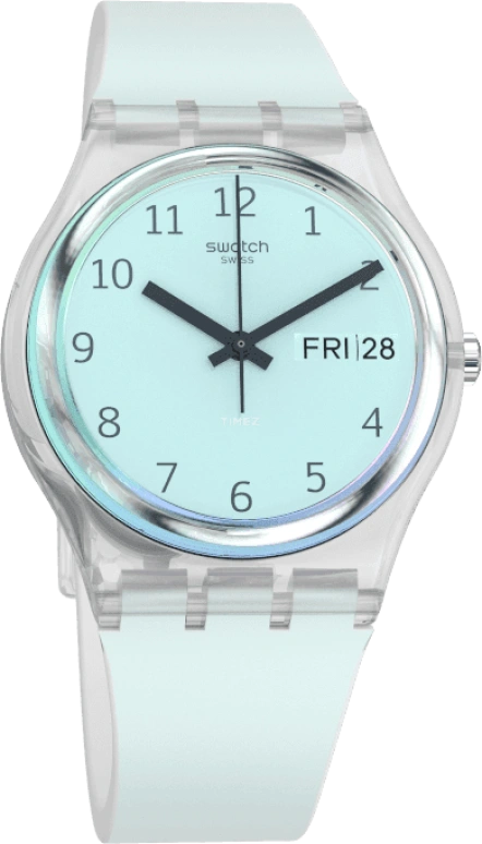 Swatch,Originals 34mm,34mm,Plastic,Blue,Pink,Sapphire,Crystal Glass,GE713