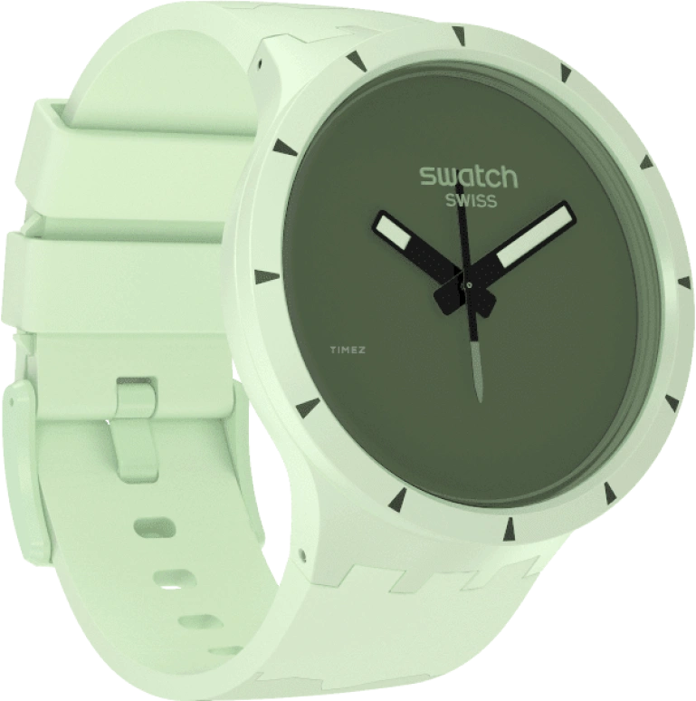 Swatch,THE BOLD 47mm,47mm,Bioceramic,Ceramic,Green,Quartz,Sapphire,Crystal Glass,Round,SB03G100