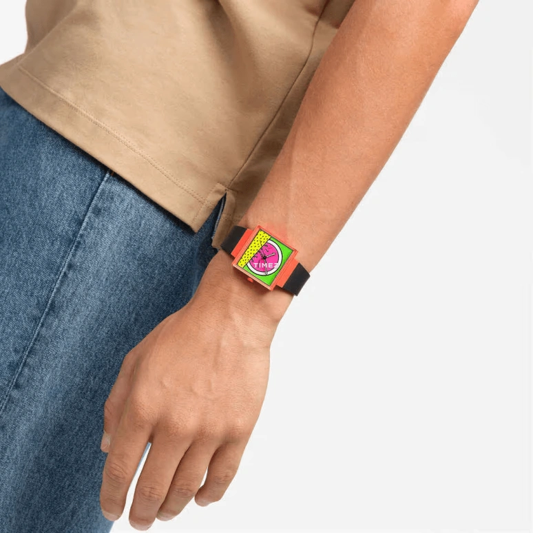 Swatch,Originals 41.80mm,41.80mm,Bioceramic,Multi-Color,Quartz,Glass,Square,SO34Z101