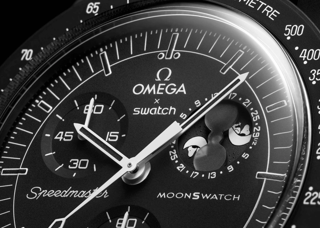Swatch,MoonSwatch 42mm,42mm,Bioceramic,Black,Quartz,Chronograph,Moonphase,SO33B700